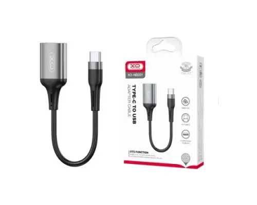 OTG-адаптер XO NB201 USB 2.0 transfer speed 480Mbp for type-c Чорний mag-6920680824588147282