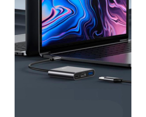 USB-Хаб XO HUB011 3 in 1 TYPE-C Multifunctional Docking Station Матова mag-6920680835744140344