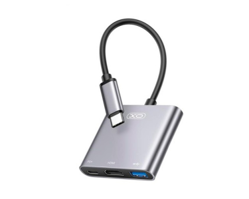 USB-Хаб XO HUB011 3 in 1 TYPE-C Multifunctional Docking Station Матова mag-6920680835744140344