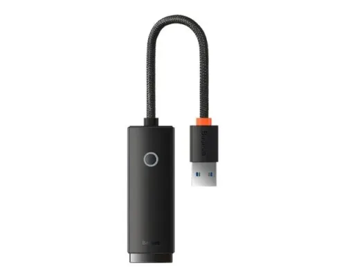 USB Перехідник Baseus Lite Series Ethernet Adapter USB to RJ45 LAN Port (1000Mbps) Black WKQX000101 mag-6932172606053147464
