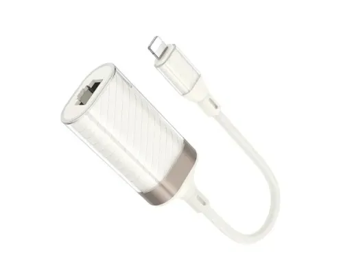 Перехідник HOCO UA41A Crystal iP ethernet adapter(100 mbps) apricot mag-6942007658508145102