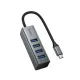 USB HUB HOCO HB1C 4-in-1 converter(Type-C to USB3.0*4) Metal Grey mag-6942007667326152116