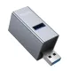 USB HUB HOCO HB54 3-in-1 converter(USB to USB2.0*2+USB3.0) Metal grey mag-6942007674409153728