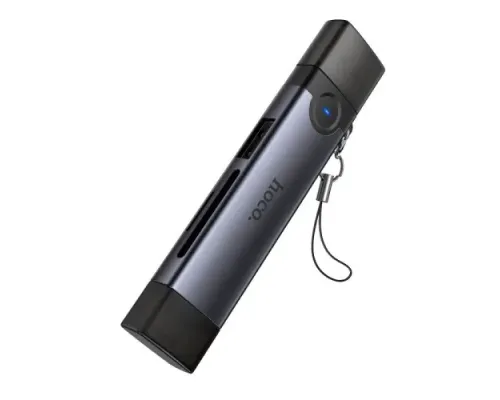 Картрідер HOCO HB56A Victory USB/iP 3-in-1 card reader Metal gray mag-6942007675734153867