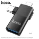 Перехідник HOCO UA17 iP male/Type-C male to USB female two-in-one adapter Black mag-6942007602303146712