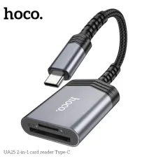 Картрідер HOCO UA25 2-in-1 card reader Type-C Metal gray mag-6942007608862144417