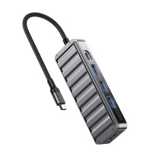 USB-Хаб XO HUB015 5in1 Multifunctional Docking Station Тьмяно-Прозорий mag-6920680844883140358