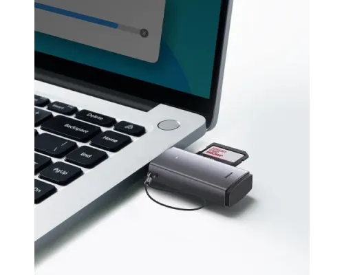 Карт рiдер Baseus Lite Series USB-A to SD/TF Card Reader Сірий WKQX060013 mag-6932172608194147465