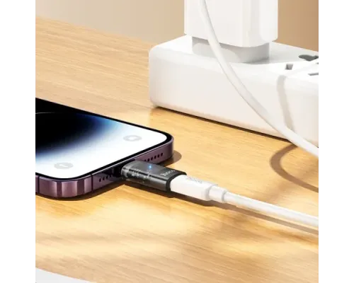 Перехідник Hoco UA36A iP male to C female OTG transparent adapter black mag-6942007647175145288