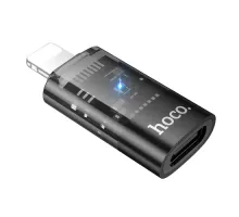 Перехідник Hoco UA36A iP male to C female OTG transparent adapter black mag-6942007647175145288