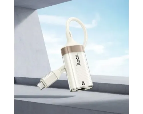 Перехідник HOCO UA41B Crystal Type-C ethernet adapter(100 mbps) apricot mag-6942007658515145103