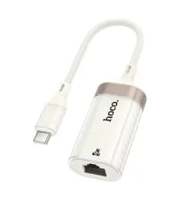Перехідник HOCO UA41B Crystal Type-C ethernet adapter(100 mbps) apricot mag-6942007658515145103