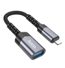 Перехідник HOCO UA24 iP male to USB female 2.0 converter Metal gray mag-6942007608831139068