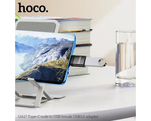 Перехідник HOCO UA17 Type-C male to USB female USB3.0 adapter Black mag-6931474762016146145