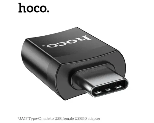 Перехідник HOCO UA17 Type-C male to USB female USB3.0 adapter Black mag-6931474762016146145