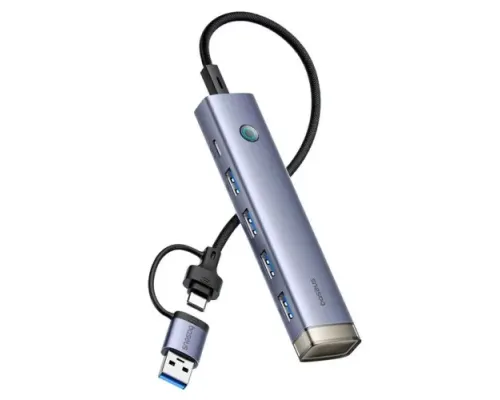 USB/Type-C HUB Baseus UltraJoy 4-Port AIR (USB/Type-C to USB 3.0*4+Type-C) Grey B0005280B811-13 mag-6932172655846147477