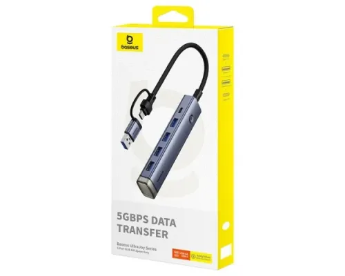 USB/Type-C HUB Baseus UltraJoy 4-Port AIR (USB/Type-C to USB 3.0*4+Type-C) Grey B0005280B811-13 mag-6932172655846147477