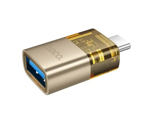 Перехідник HOCO UA36B C male to USB female OTG transparent adapter black mag-6942007647199145289