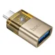 Перехідник HOCO UA36B C male to USB female OTG transparent adapter black mag-6942007647199145289