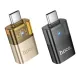 Перехідник HOCO UA36B C male to USB female OTG transparent adapter black mag-6942007647199145289