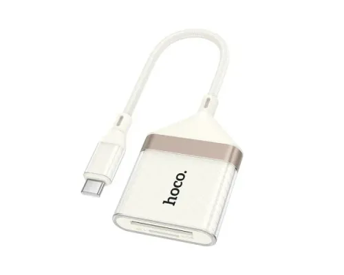Перехідник HOCO UA40A Crystal Type-C 2-in-1 card reader apricot mag-6942007658737145106