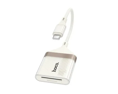 Перехідник HOCO UA40A Crystal Type-C 2-in-1 card reader apricot mag-6942007658737145106