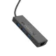 Type-C(PD) HUB HOCO HB42 Easy safety 4-in-1 Gigabit Ethernet Adapter(Type-C to USB3.0*3+RJ45) Black mag-6942007615235144914