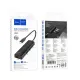 Type-C(PD) HUB HOCO HB42 Easy safety 4-in-1 Gigabit Ethernet Adapter(Type-C to USB3.0*3+RJ45) Black mag-6942007615235144914
