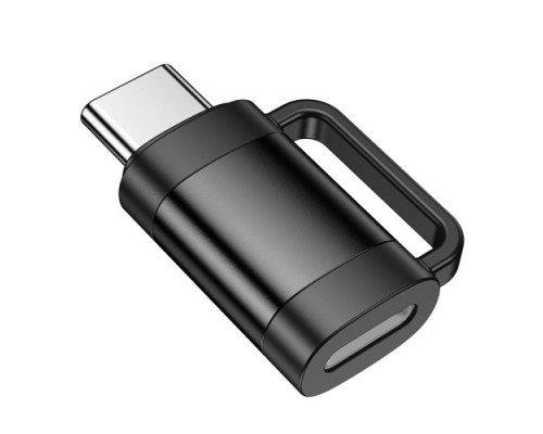 Перехідник HOCO UA31E Type-C male to iP female adapter Black mag-6942007628167138654