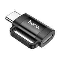 Перехідник HOCO UA31E Type-C male to iP female adapter Black mag-6942007628167138654