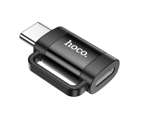 Перехідник HOCO UA31E Type-C male to iP female adapter Black mag-6942007628167138654