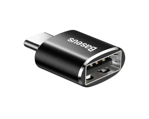 Перехідник Baseus USB Female To Type-C Male Adapter Converter 2.4A Black CATOTG-01 mag-6953156263512145778