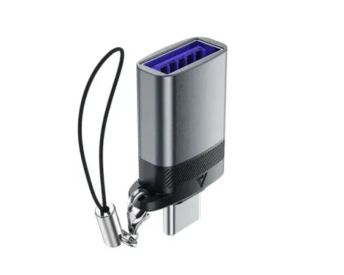 Перехідник ACEFAST J7 USB to Type-c adapter Metal grey mag-6974316284680153819