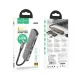 Type-C(PD) HUB HOCO HB28 Type-C multi-function converter (HDTV+USB3.0+USB2.0+SD+TF+PD) Metal Grey mag-6931474769336145598