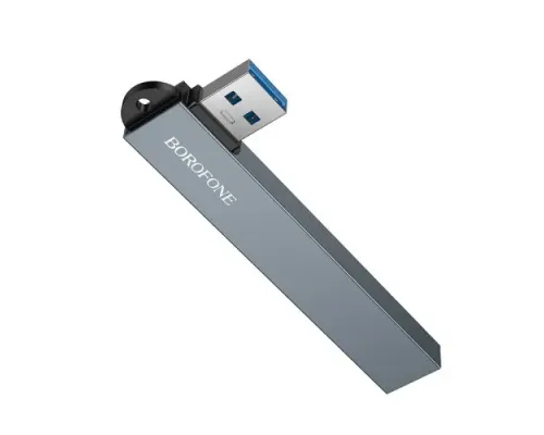 USB HUB BOROFONE FH1 4-in-1 converter(USB to USB2.0*3+USB3.0) metal gray mag-6941991126116152233