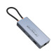 Type-C(PD) HUB HOCO HB52 Wow 8-in-1 multi-converter (HDTV+RJ45+SD/TF+PD+Type-C3.0+USB3.0*2) Grey mag-6942007647311138257