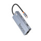 Type-C(PD) HUB HOCO HB52 Wow 8-in-1 multi-converter (HDTV+RJ45+SD/TF+PD+Type-C3.0+USB3.0*2) Grey mag-6942007647311138257