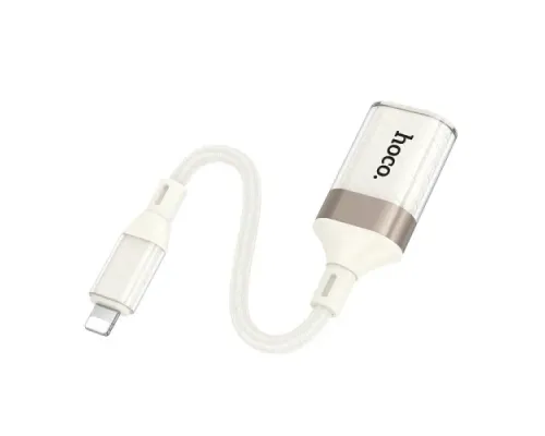 Перехідник HOCO UA39 Crystal iP male to USB female 2.0 adapter apricot mag-6942007658478145620