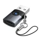 Перехідник HOCO UA46B Victory USB male to Type-C female adapter Metal gray mag-6942007675642153979