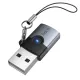 Перехідник HOCO UA46B Victory USB male to Type-C female adapter Metal gray mag-6942007675642153979