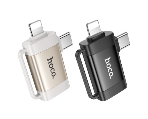 Перехідник HOCO UA31F iP male/Type-C male to USB female OTG 2-in-1 adapter Black mag-6942007628181139070