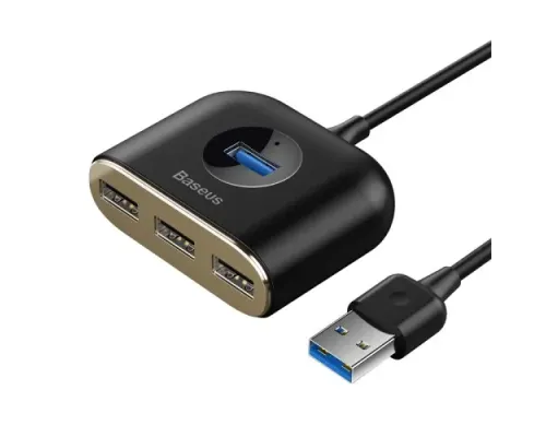 USB HUB Baseus Square round 4 in 1 USB HUB Adapter(USB3.0 TO USB3.0*1+USB2.0*3) 1m Black CAHUB-AY01 mag-6953156297104145789