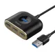 USB HUB Baseus Square round 4 in 1 USB HUB Adapter(USB3.0 TO USB3.0*1+USB2.0*3) 1m Black CAHUB-AY01 mag-6953156297104145789