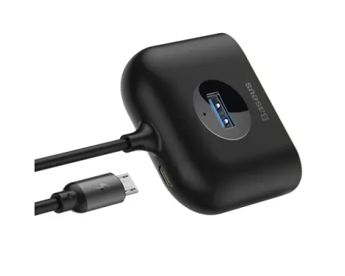 USB HUB Baseus Square round 4 in 1 USB HUB Adapter(USB3.0 TO USB3.0*1+USB2.0*3) 1m Black CAHUB-AY01 mag-6953156297104145789