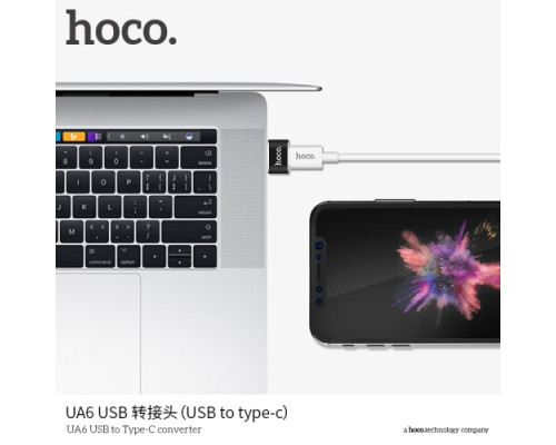 Перехідник HOCO UA6 Type-C to USB Black mag-6957531064138138150
