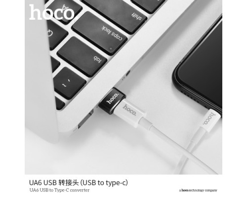 Перехідник HOCO UA6 Type-C to USB Black mag-6957531064138138150