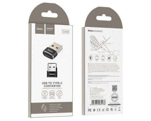 Перехідник HOCO UA6 Type-C to USB Black mag-6957531064138138150