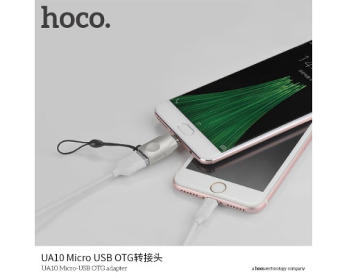 Перехідник-OTG HOCO UA10 Micro-USB Adapter Silver-Nickel mag-6957531070283143496