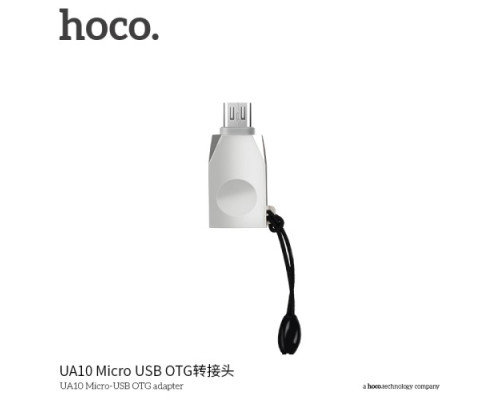 Перехідник-OTG HOCO UA10 Micro-USB Adapter Silver-Nickel mag-6957531070283143496