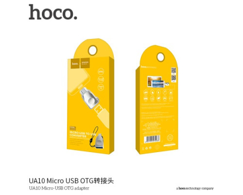 Перехідник-OTG HOCO UA10 Micro-USB Adapter Silver-Nickel mag-6957531070283143496